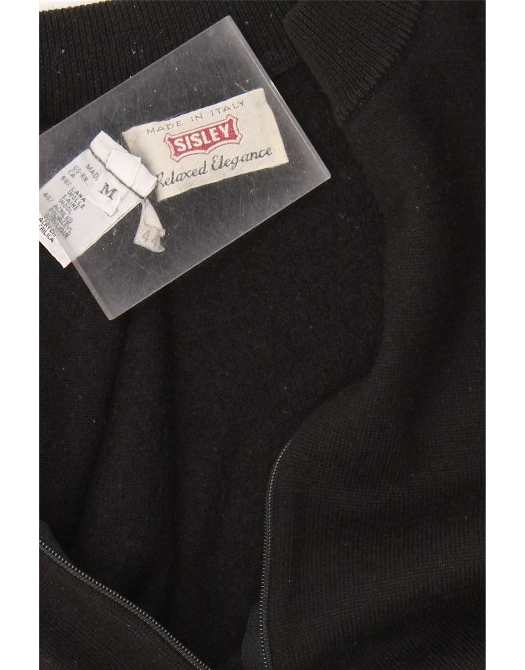 Sweter damski SISLEY UK 12, średnia czarna wełna