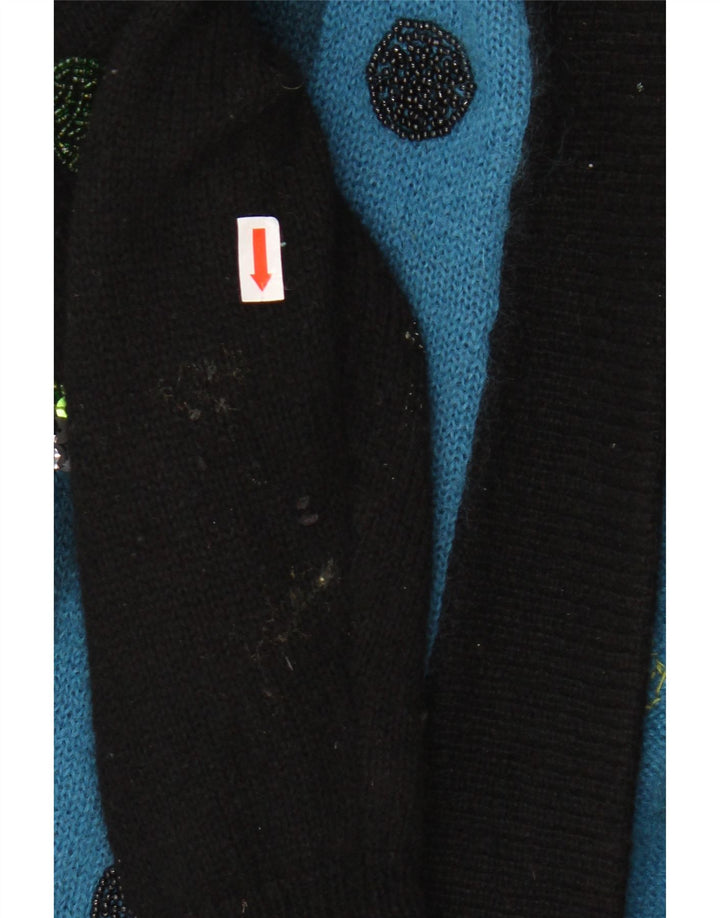 TOPLIKE damski sweter oversize o przedłużonym fasonie, EU 40, średni niebieski