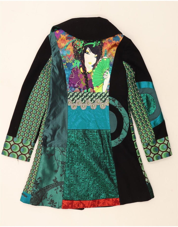 Desigual damski dwurzędowy płaszcz EU 40 średni wielobarwny