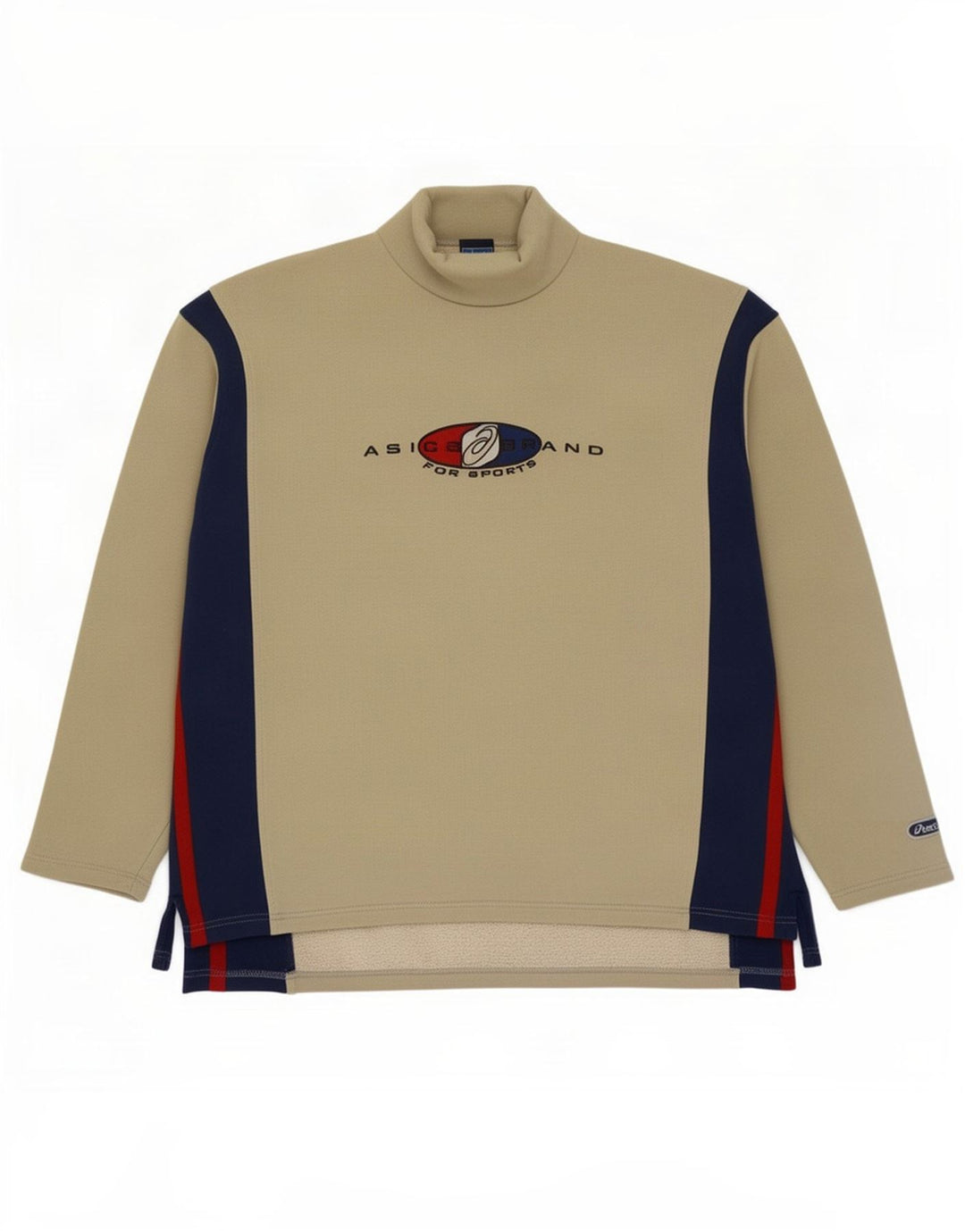 Męska bluza z grafiką Asics, sweter XL, beżowy, z blokami kolorów