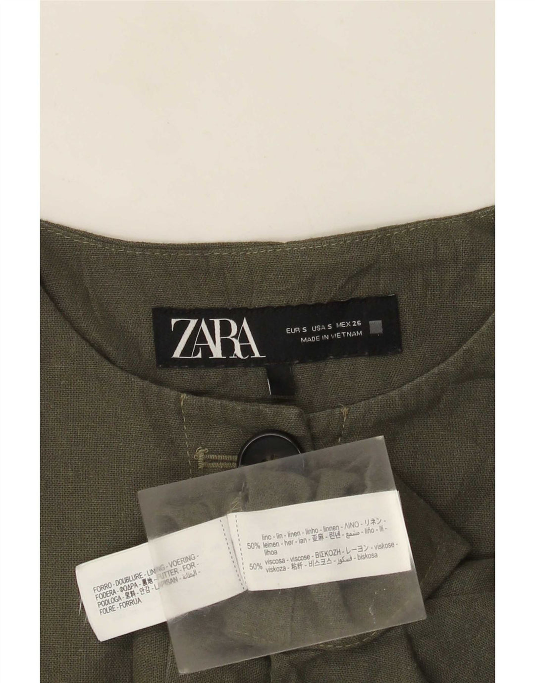 Damska kurtka typu oversize Bolero Zara UK 10 Small, lniana khaki