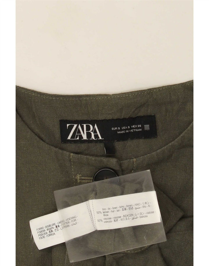 Damska kurtka typu oversize Bolero Zara UK 10 Small, lniana khaki