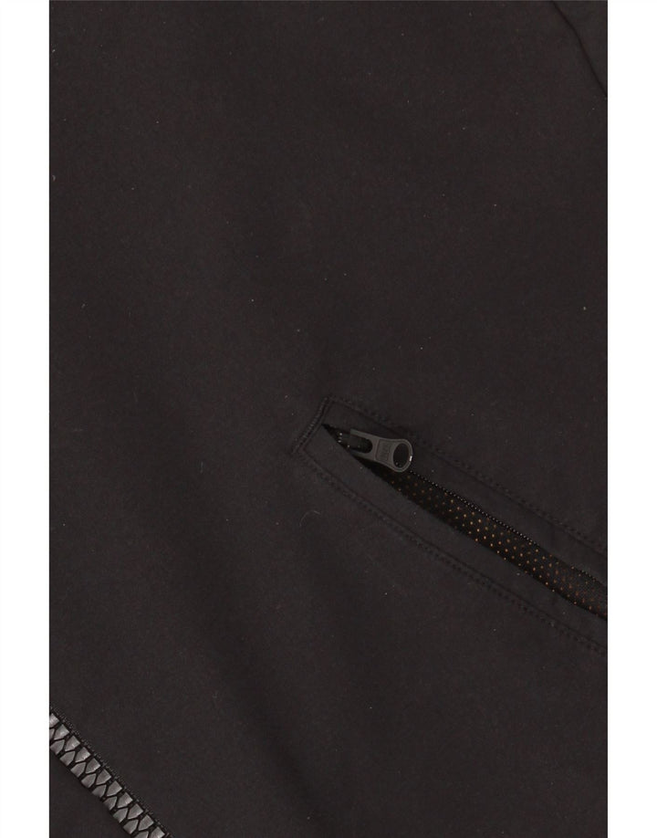 Męska kurtka dresowa ADIDAS z grafiką, mała, czarna, nylonowa z blokami kolorów