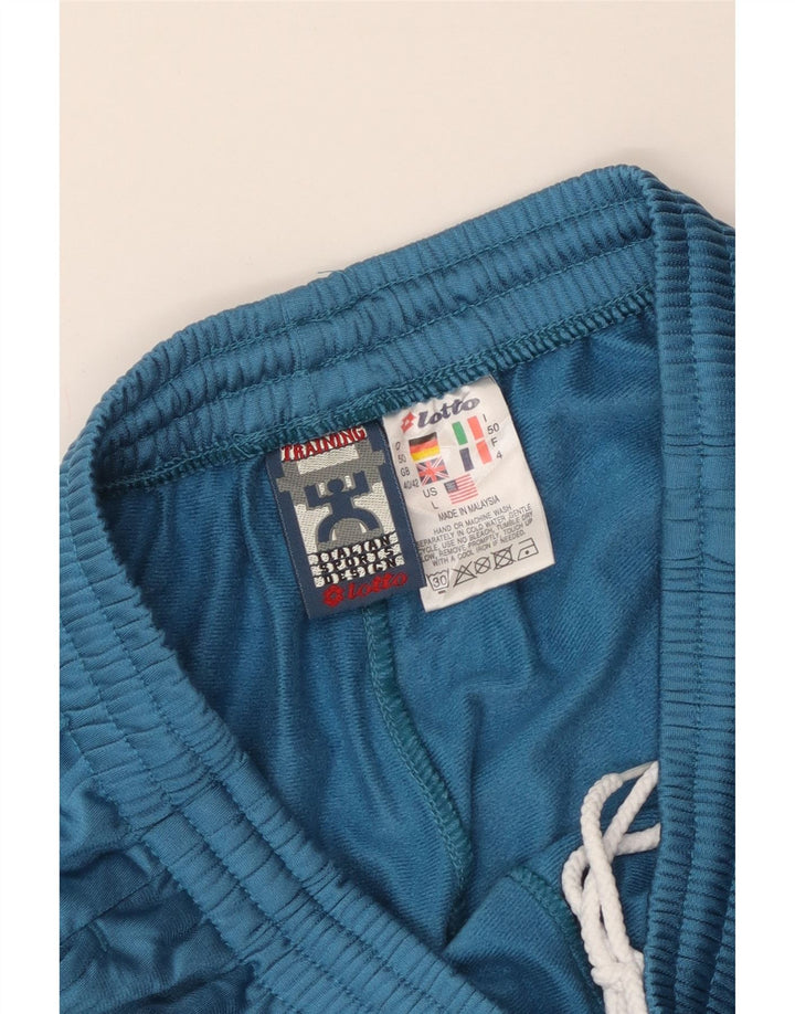 Męskie spodnie dresowe Lotto UK 40/42, duże, niebieskie, poliestrowe