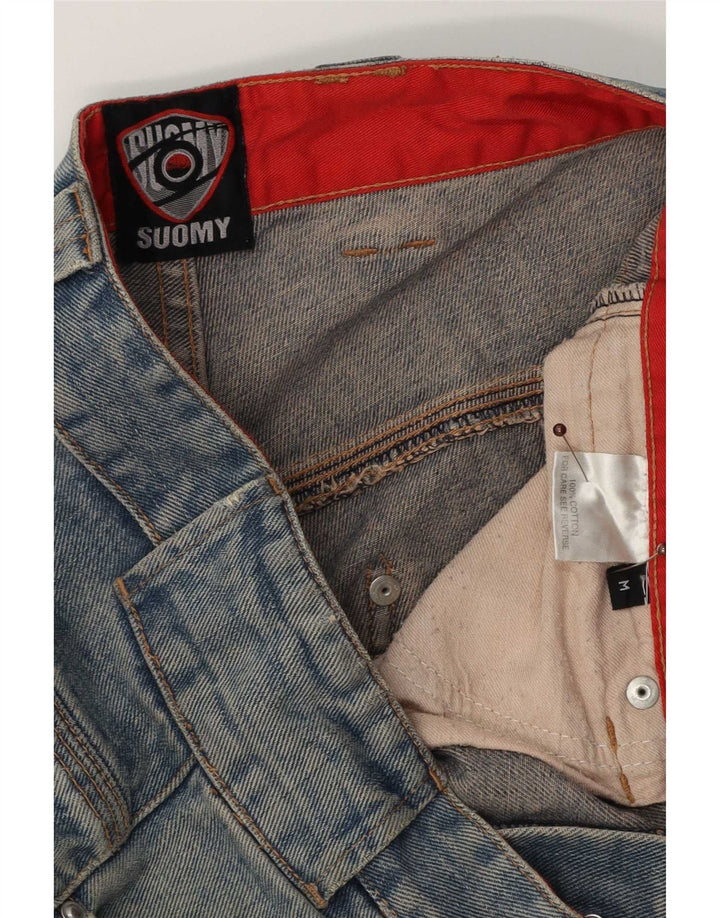 Męskie dżinsy Suomy Motorstyle Graphic Straight Medium W32 L32 Niebieskie bawełniane