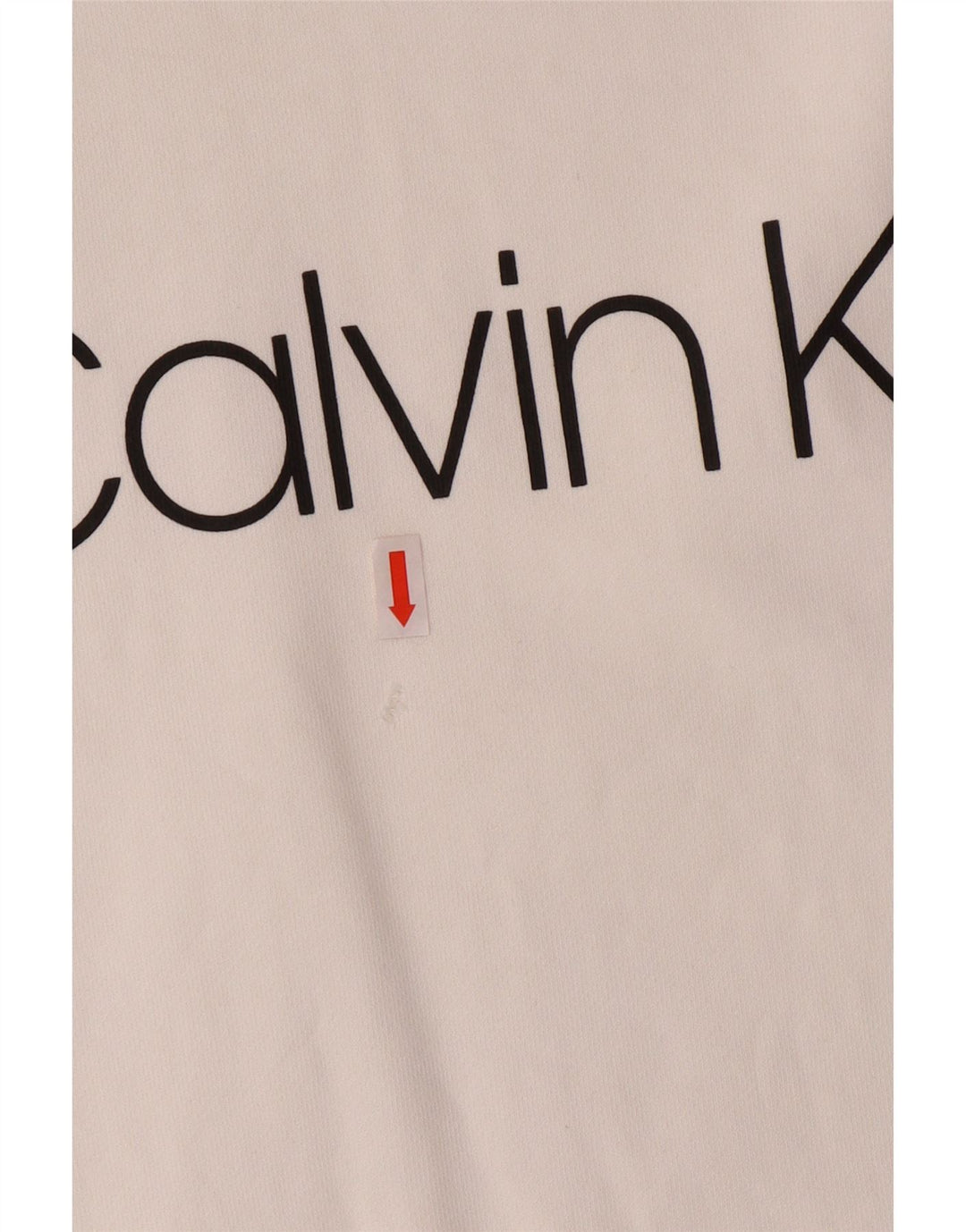 CALVIN KLEIN Mens Graphic Sweatshirt Jumper Medium White Cotton