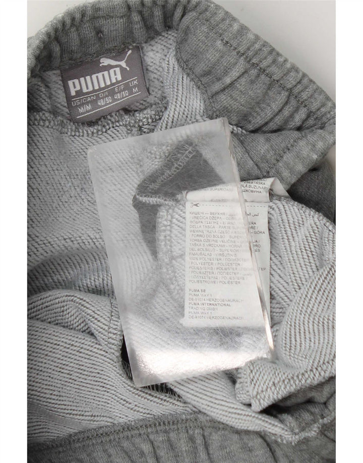 Męskie spodnie dresowe Puma z grafiką, średnioszare, z blokami kolorów