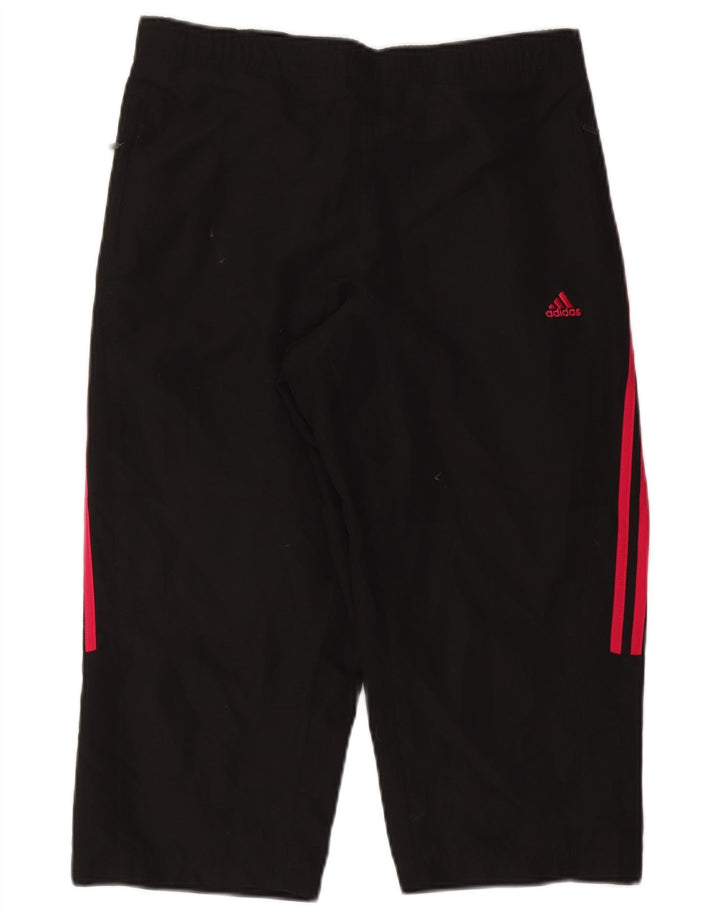 Damskie spodnie dresowe Adidas Capri UK 16, duże, czarne, poliestrowe