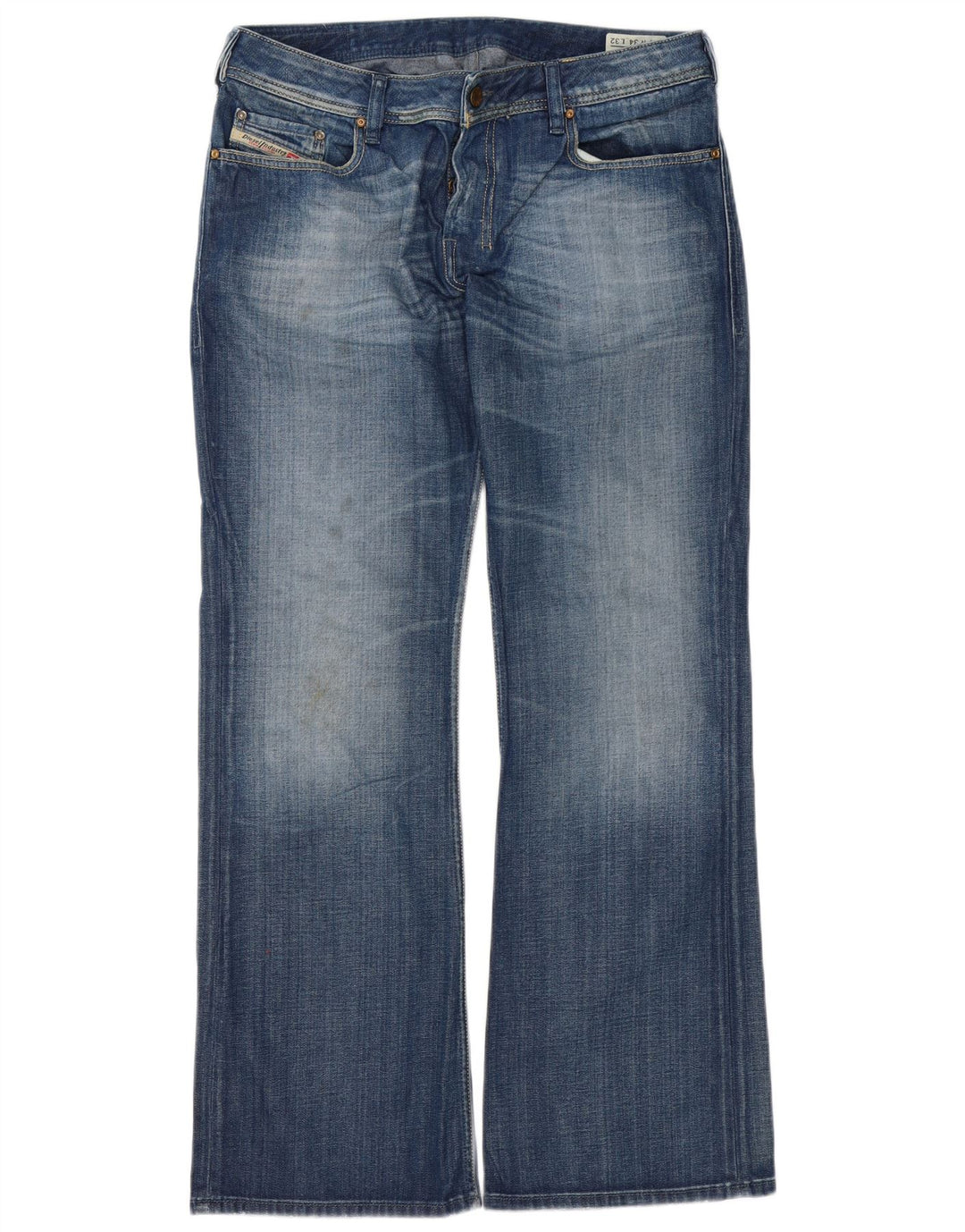 Diesel Męskie Zathan Regular Bootcut Jeansy W34 L32 Niebieskie bawełniane