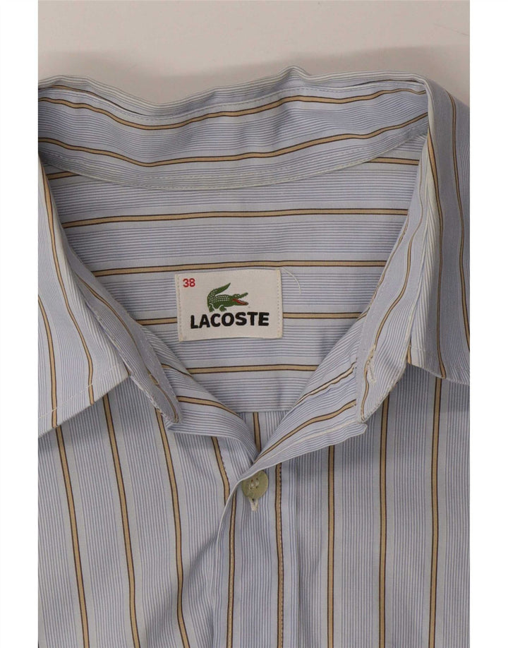 Koszula męska Lacoste, rozmiar 38, mała, niebieska, bawełniana w paski