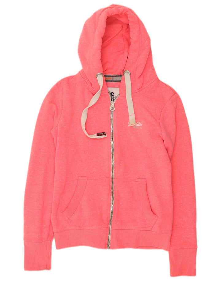 Damski sweter z kapturem i zamkiem Superdry, UK 10, mały, różowy, poliester