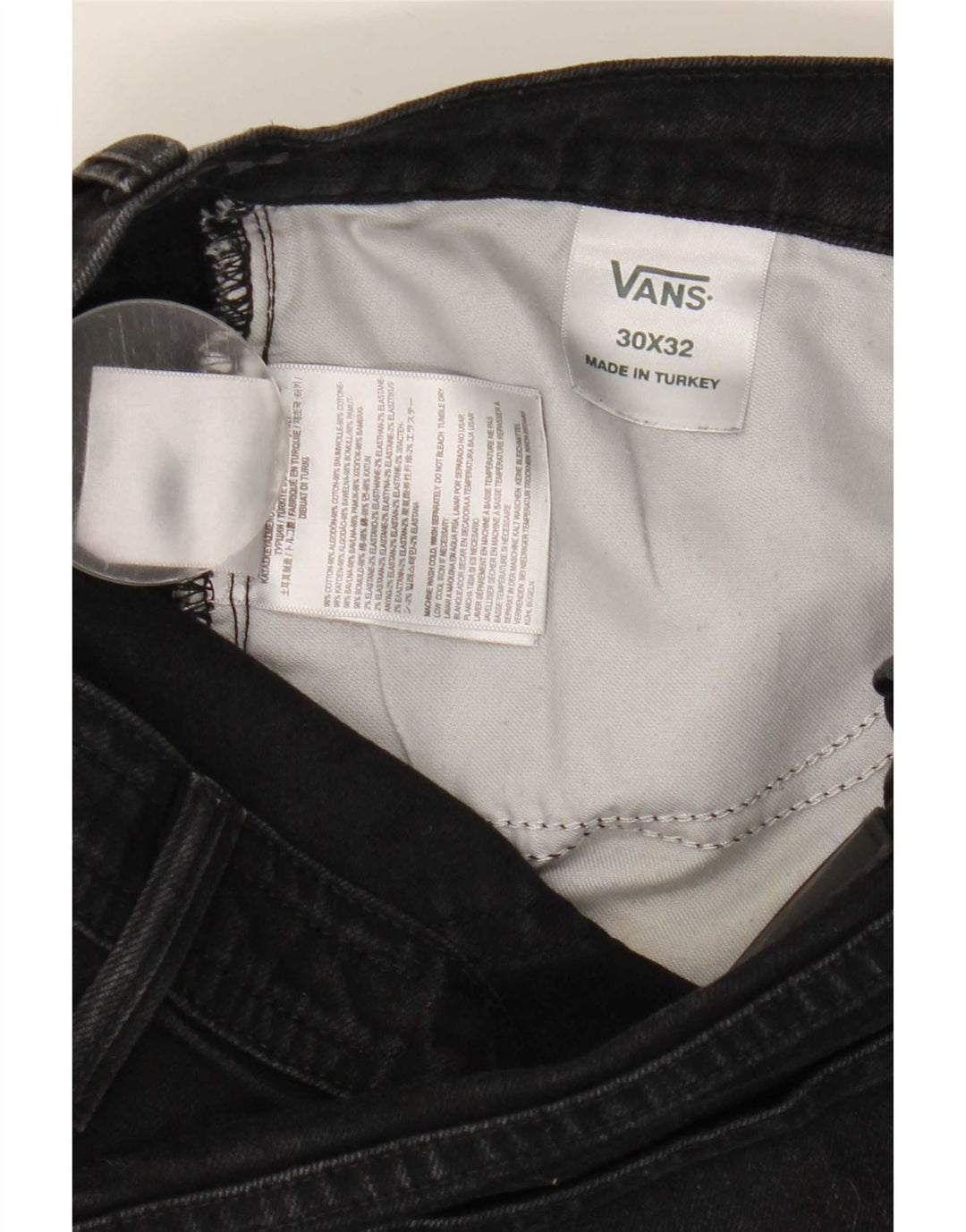 Męskie jeansy Vans Bootcut W30 L32, czarne, bawełniane