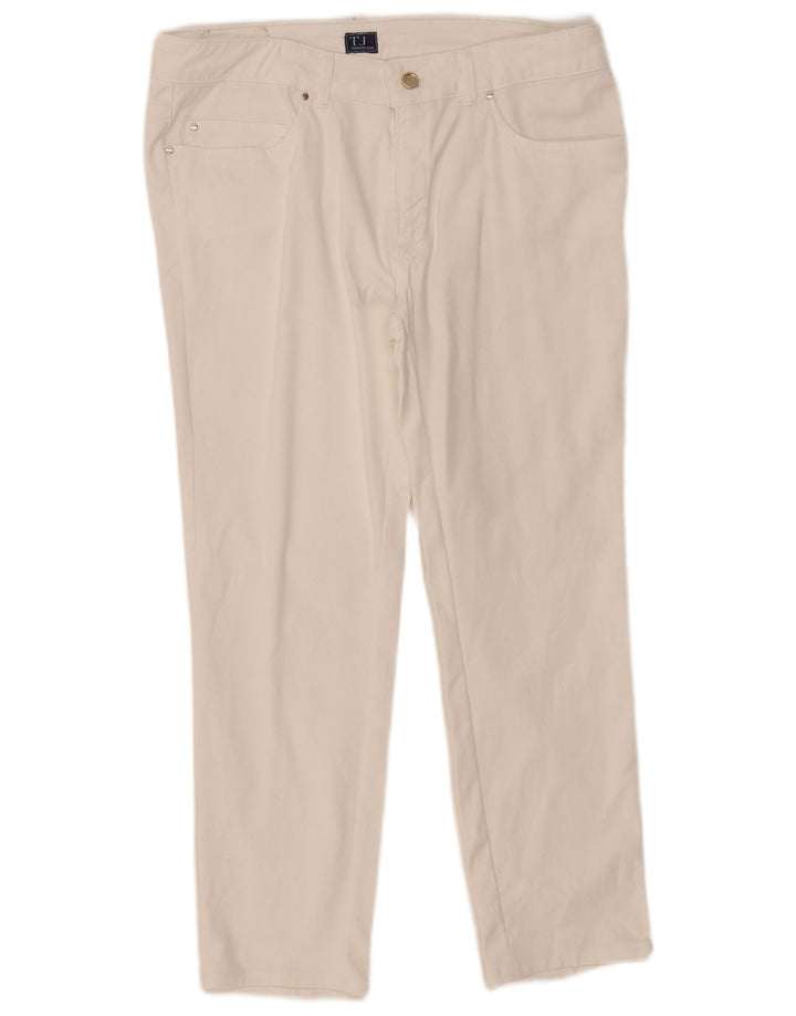 Damskie jeansy Trussardi o krótkim kroju IT 48 Medium W33 L26 Biała bawełna