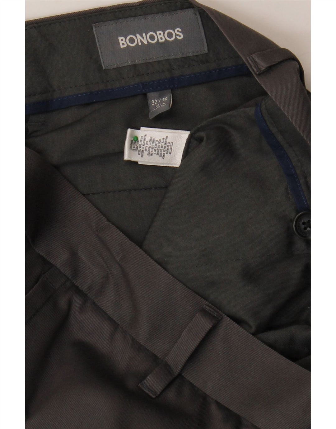 BONOBOS Mens Slim Chino Trousers W32 L30 Grey Cotton Vintage BONOBOS and Second-Hand BONOBOS from Messina Hembry 