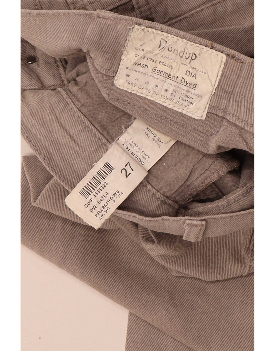 Dżinsy damskie Dondup Crop W27 L26 Szara bawełna