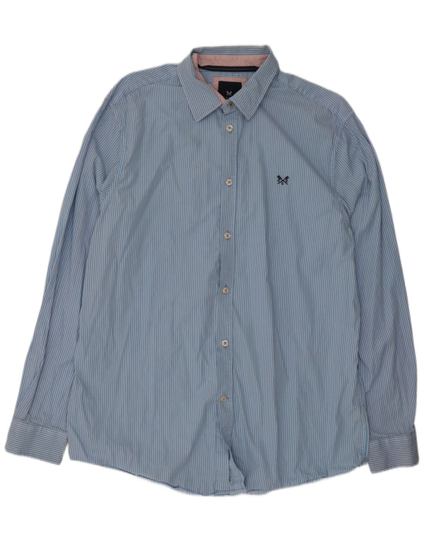 Crew Clothing Męska koszula o klasycznym kroju XL, niebieska, bawełniana w prążki