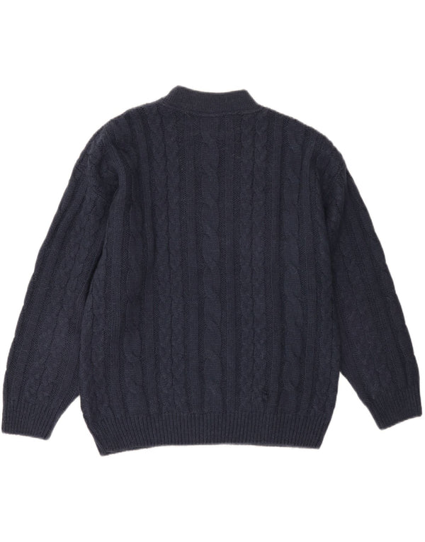 Sweter damski VINTAGE z okrągłym dekoltem UK 18 XL Granatowy akryl