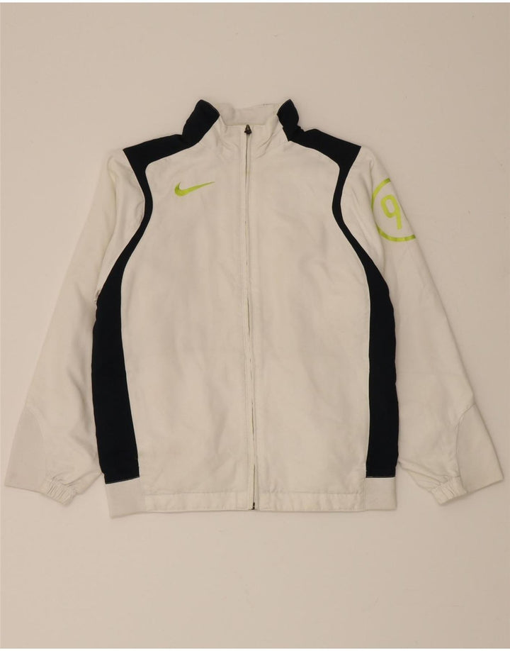 NIKE Boys Tracksuit Top Jacket 10-11 Years Medium White Colourblock Vintage Nike and Second-Hand Nike from Messina Hembry 
