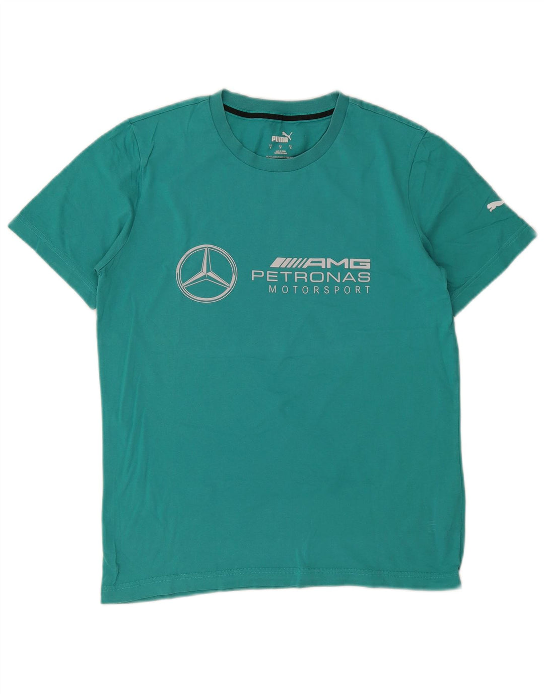 Męski T-shirt Puma z grafiką, mały, turkusowy, bawełniany