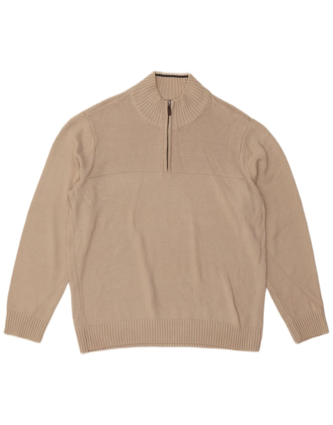 Męski sweter z zamkiem błyskawicznym Dockers, duży, z białej bawełny