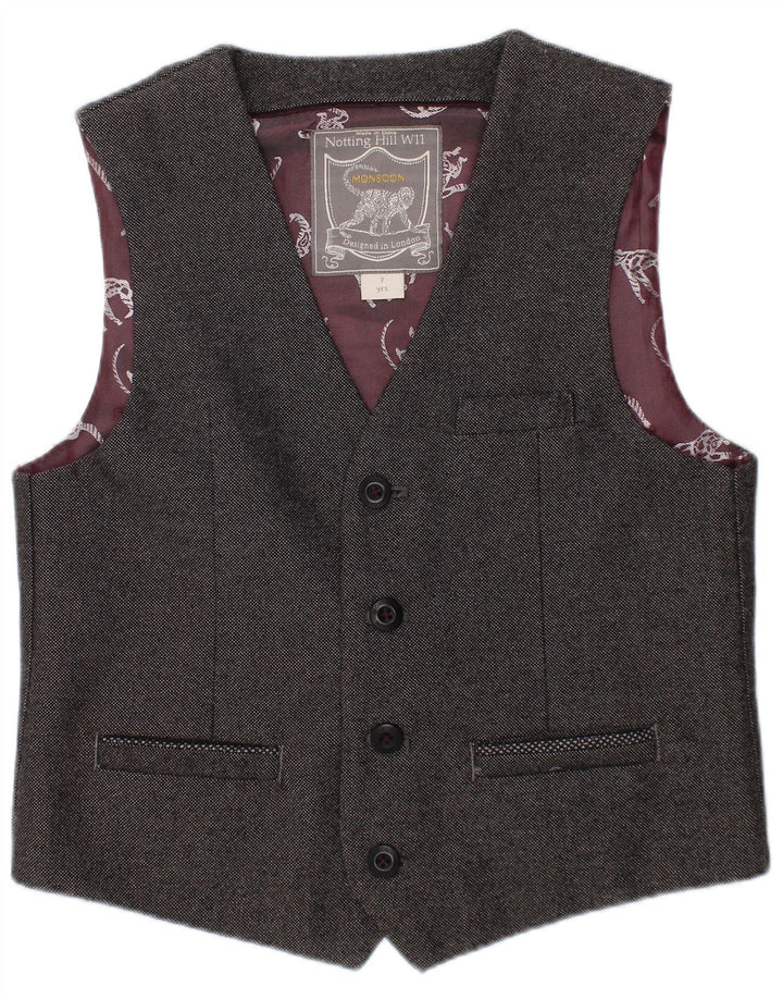 MONSOON Boys Waistcoat 6-7 Years Grey Polyester
