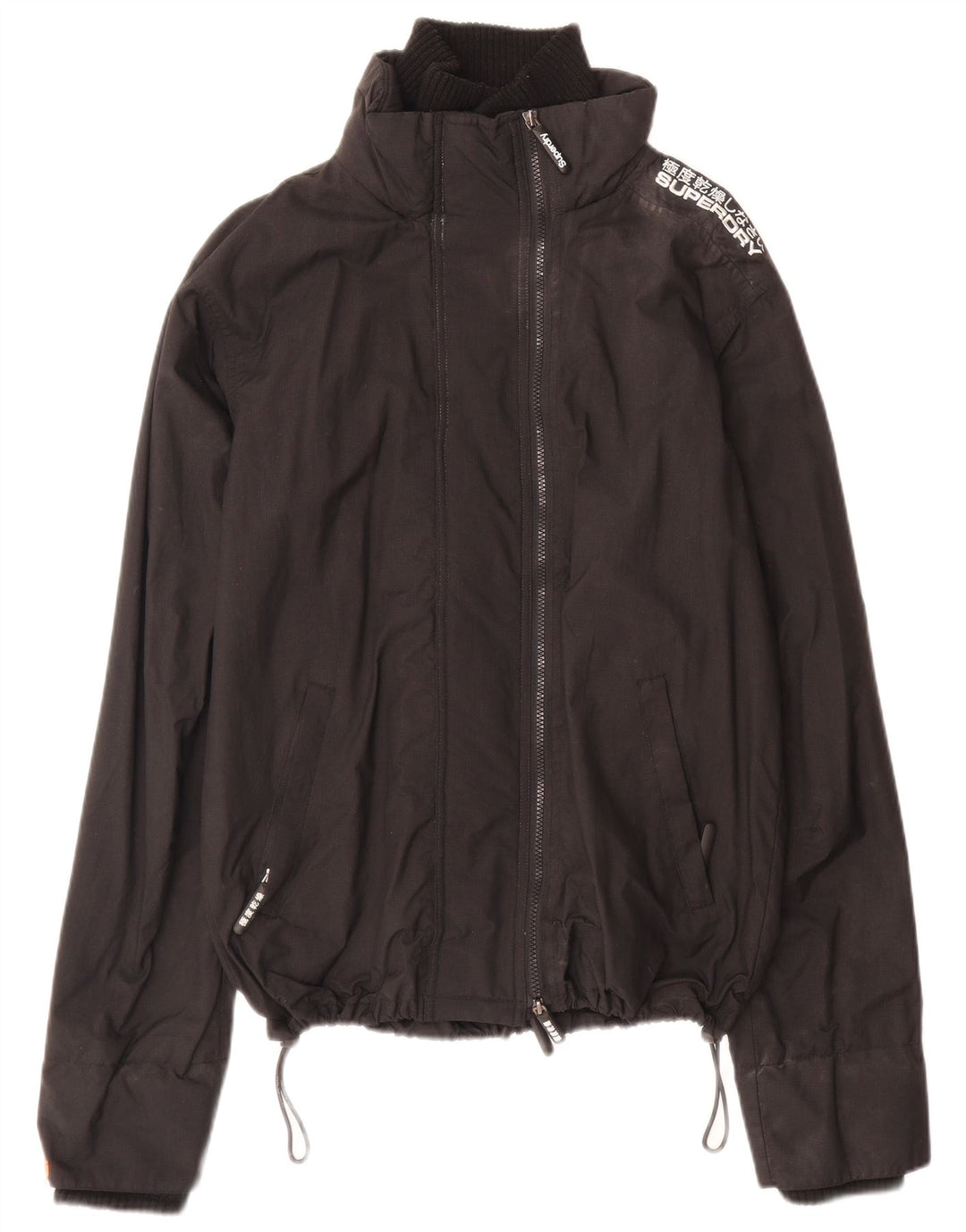 Damska kurtka przeciwdeszczowa Superdry UK 16 Large Black Nylon