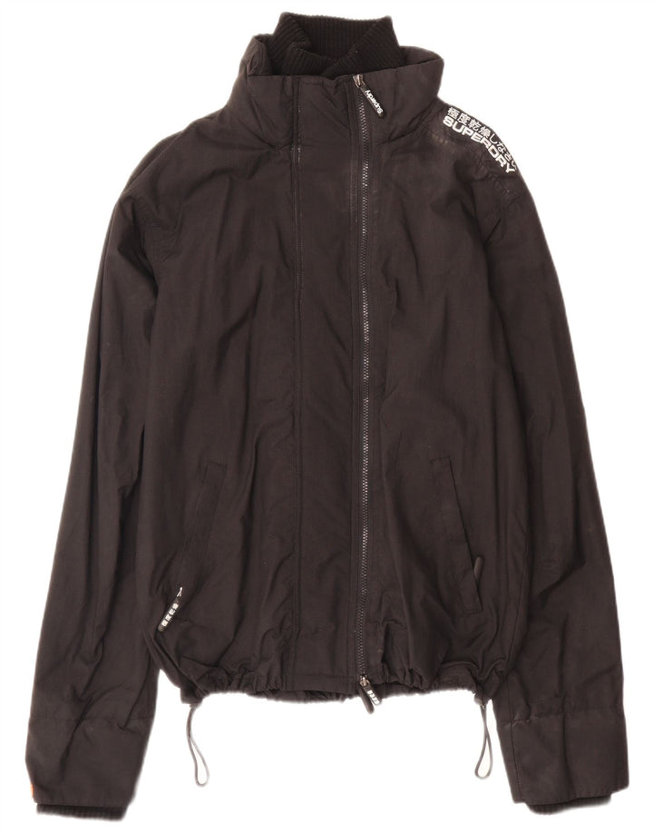 Damska kurtka przeciwdeszczowa Superdry UK 16 Large Black Nylon