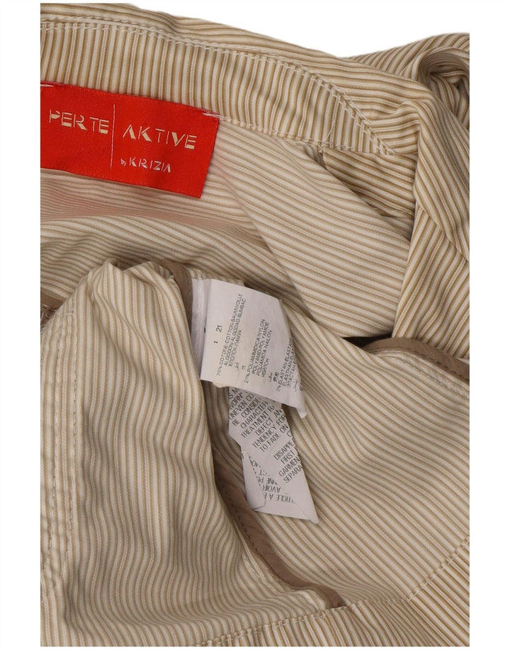 PERTE BY KRIZIA Womens 3 Button Blazer Jacket UK 21 2XL Beige Pinstripe