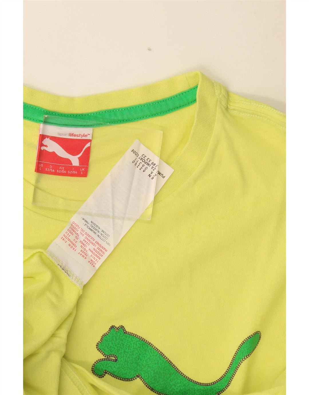 Męski T-shirt Puma z grafiką, duży, żółty, bawełniany