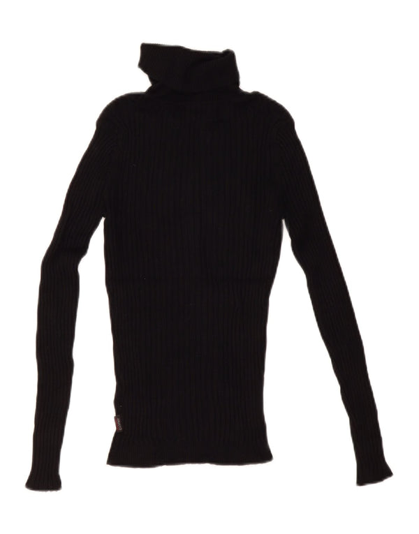 Musto Womens Roll Neck Jumper Sweater UK 12 Medium Black Viscose