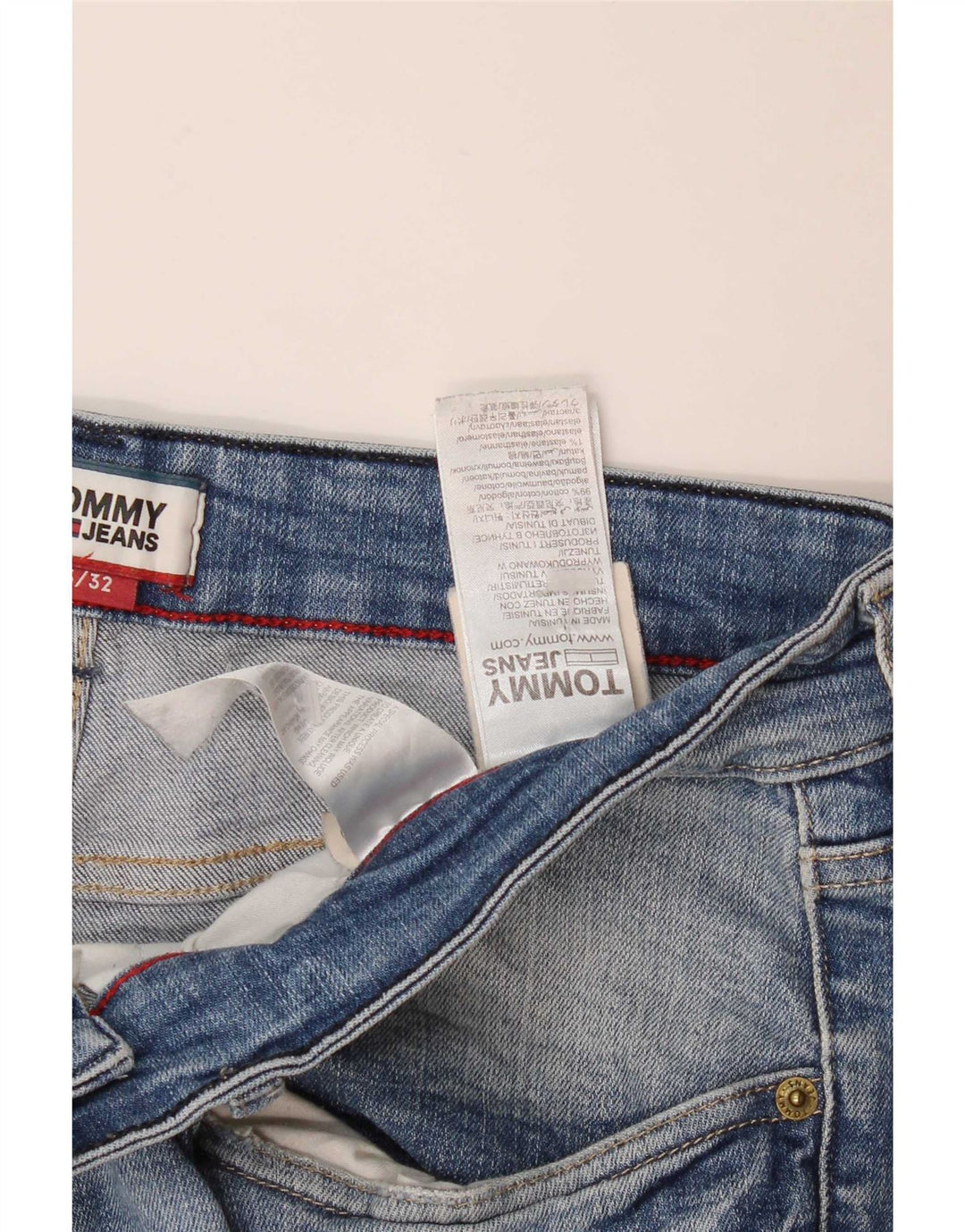 Męskie spodenki jeansowe Tommy Hilfiger Thavar Slim W33 Średnioniebieskie bawełniane