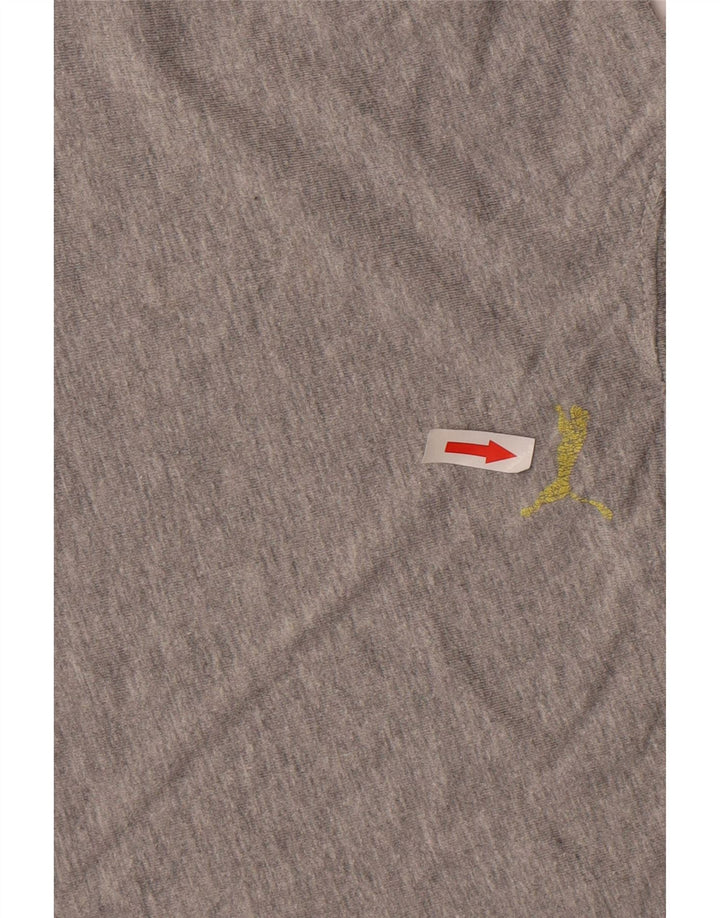 Chłopięcy T-shirt z grafiką Puma, 9-10 lat, średnioszary, bawełniany