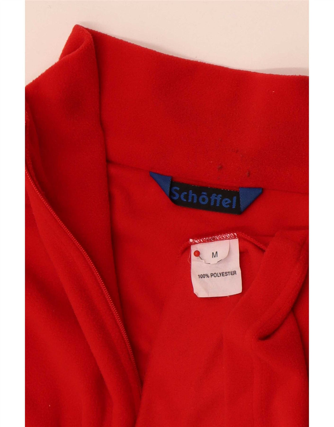 Męski sweter polarowy Schoffel z zamkiem błyskawicznym, średni czerwony