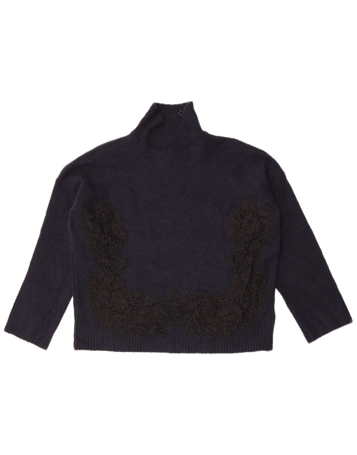 Marks & Spencer Damski sweter z golfem UK 14, średni granatowy
