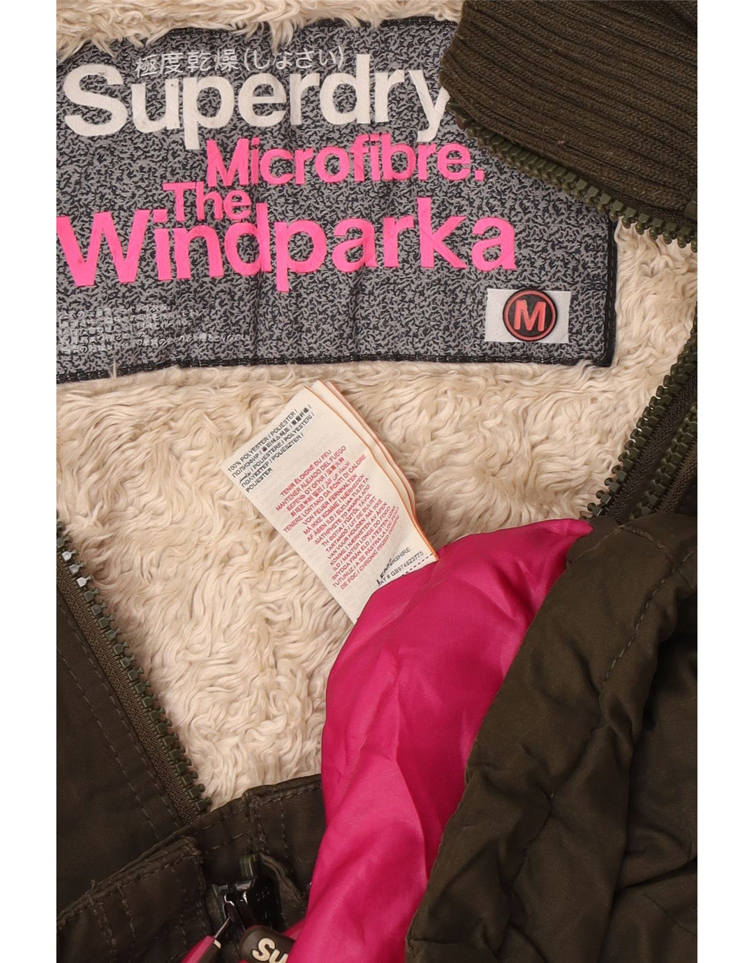 Kurtka damska Superdry Parka wiatrowa z kapturem UK 14 Medium Khaki