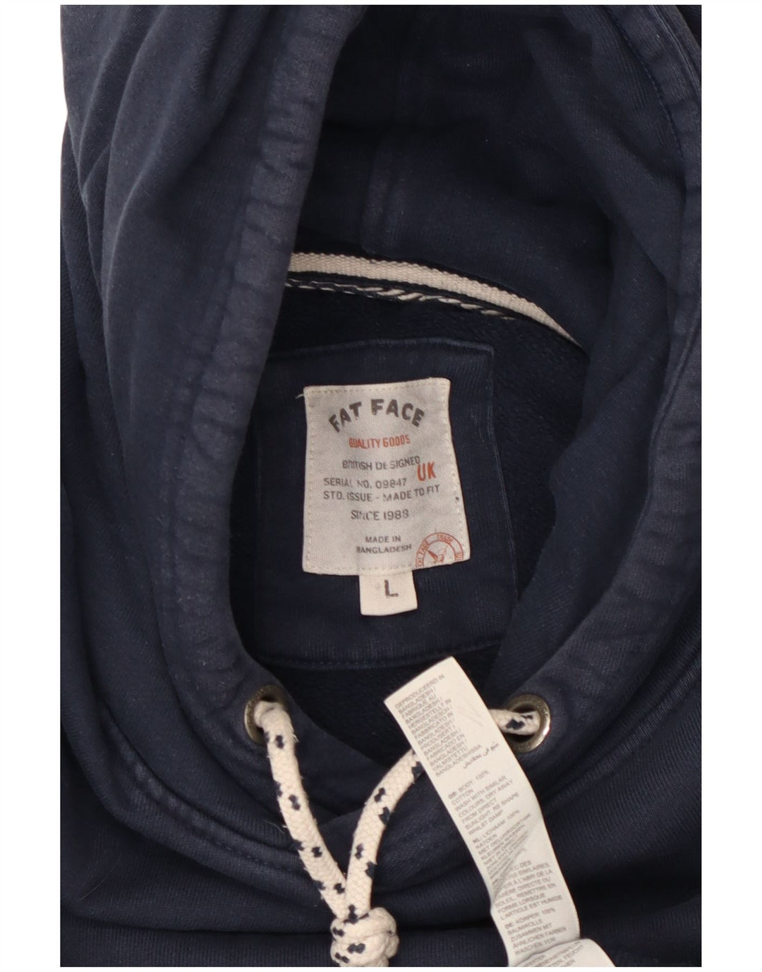 Męski sweter z kapturem Fat Face, duży, granatowy, bawełniany