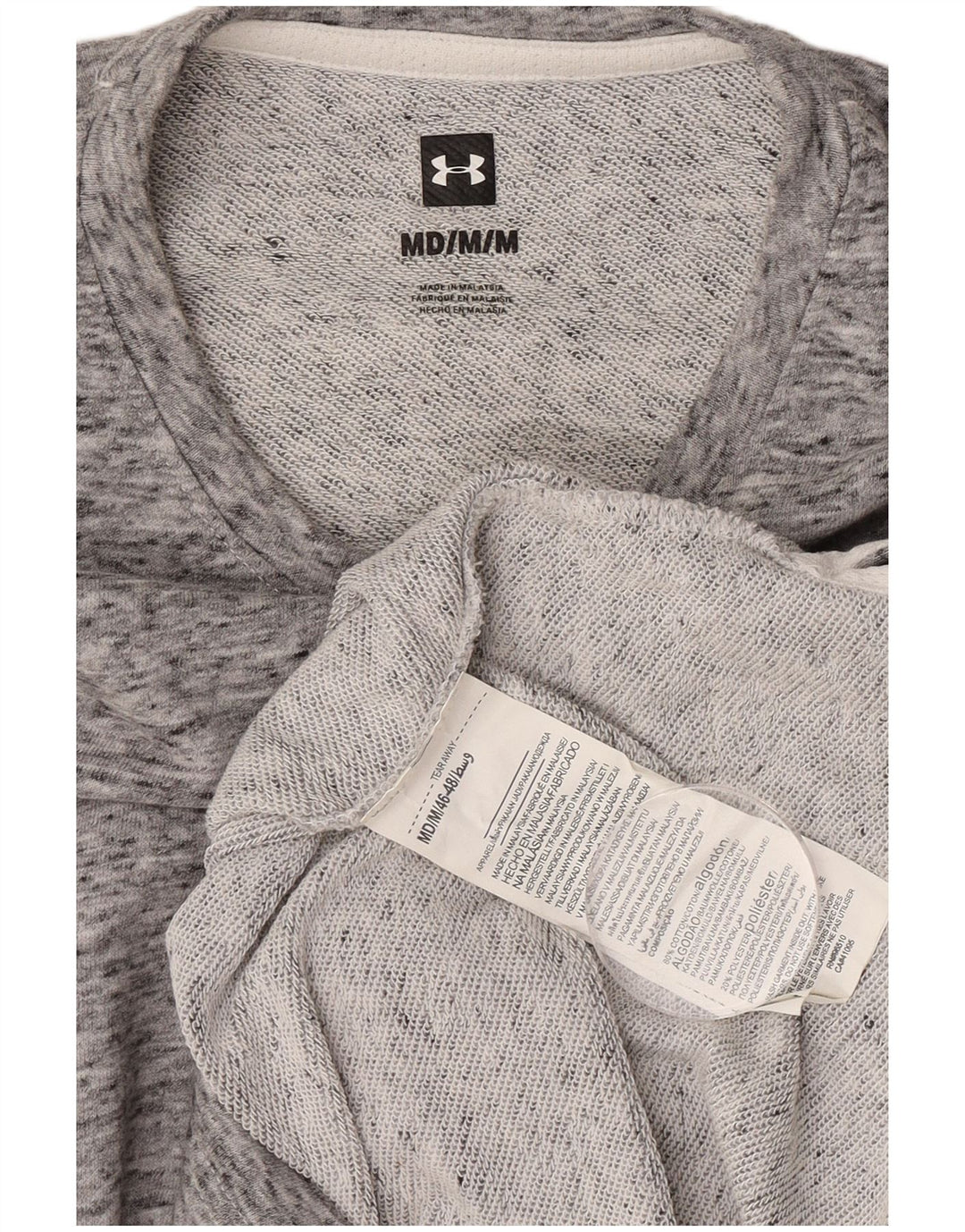 Męska bluza z grafiką Under Armour, średnioszara, bawełniana w plamki
