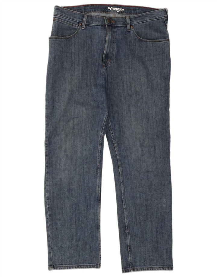 Wrangler Męskie Proste Dżinsy W36 L30 Niebieskie Bawełniane