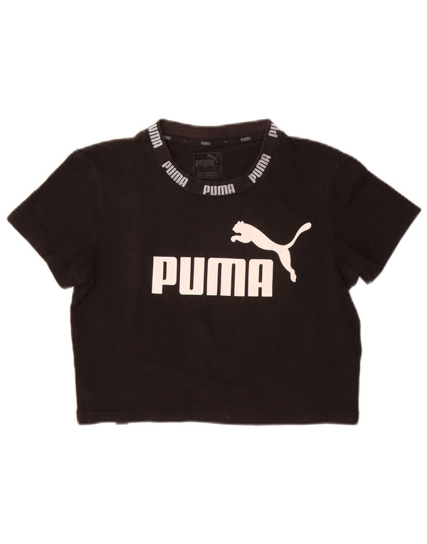 Damska koszulka z krótkim rękawem Puma z grafiką Top UK 10, mała, czarna bawełna