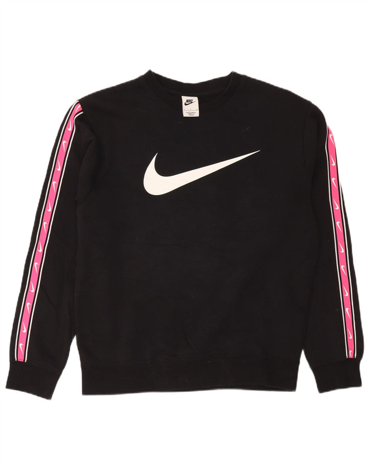 Damska bluza z grafiką Nike, UK 10, mała czarna, z blokami kolorów