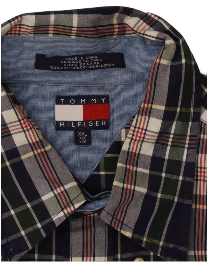 Koszula męska TOMMY HILFIGER 2XL, bawełniana, granatowa w kratkę