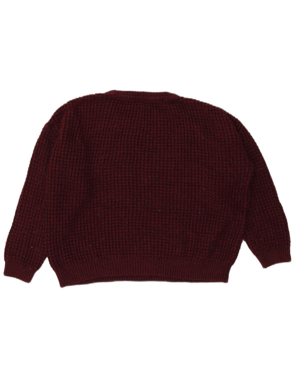 Topshop damski sweter typu oversize z okrągłym dekoltem, UK 8, mały burgund