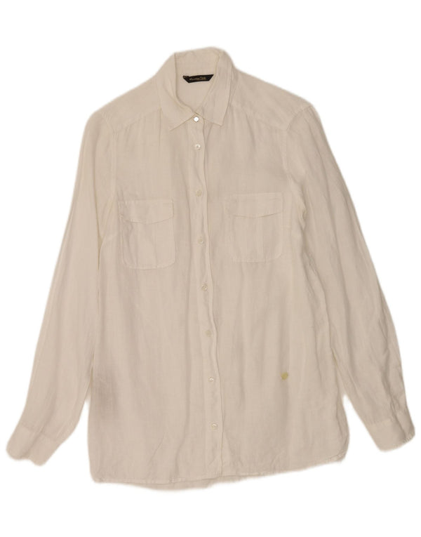 Damska koszula oversize Massimo Dutti EU 36 XS, biała, lniana
