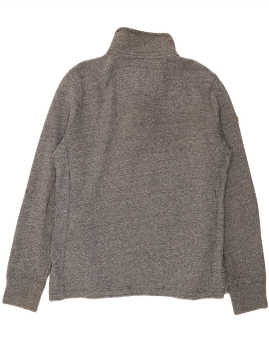 Męski sweter z kapturem Superdry, zapinany na guziki, średnioszary, bawełniany w cętki