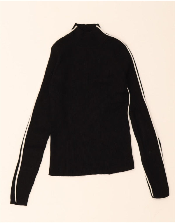 Damski krótki top Zara z długim rękawem, UK 8, małe, czarne paski, wiskoza