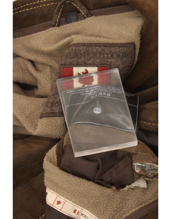 Zamszowa kurtka męska C&A UK 36, mała, brązowa, skórzana