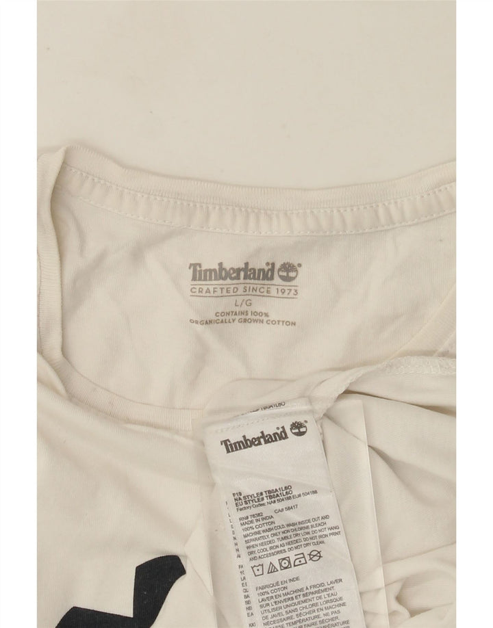 Męska koszulka z grafiką Timberland, duża, biała, bawełniana