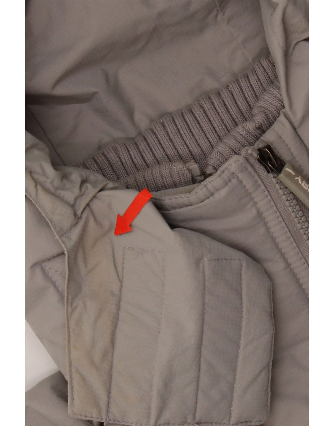 Damska kurtka wiatrówka z kapturem Superdry UK 16, duża, szary nylon
