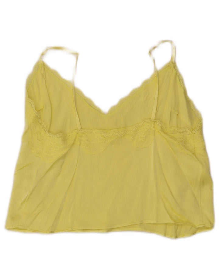 Vintage damski top na ramiączkach UK 10, mały, żółty