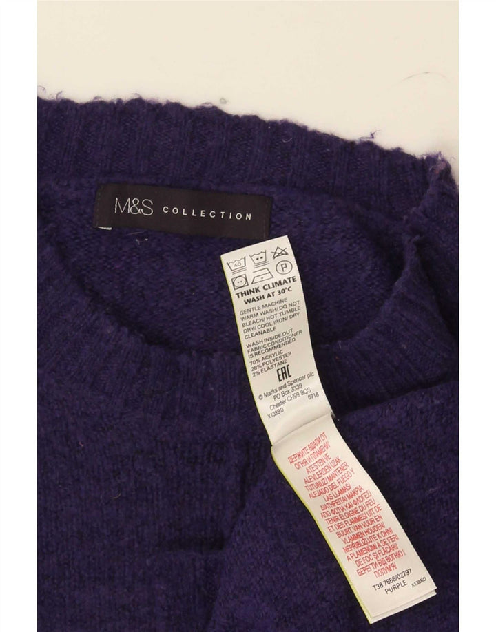 Sweter damski Marks & Spencer z okrągłym dekoltem, UK 10, mały fiolet